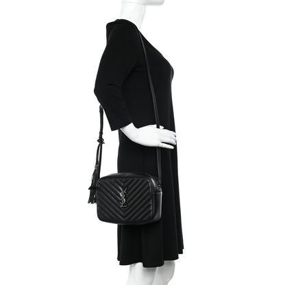 Saint Laurent Calfskin Matelasse Monogram Lou Camera Bag Black 2 of 13