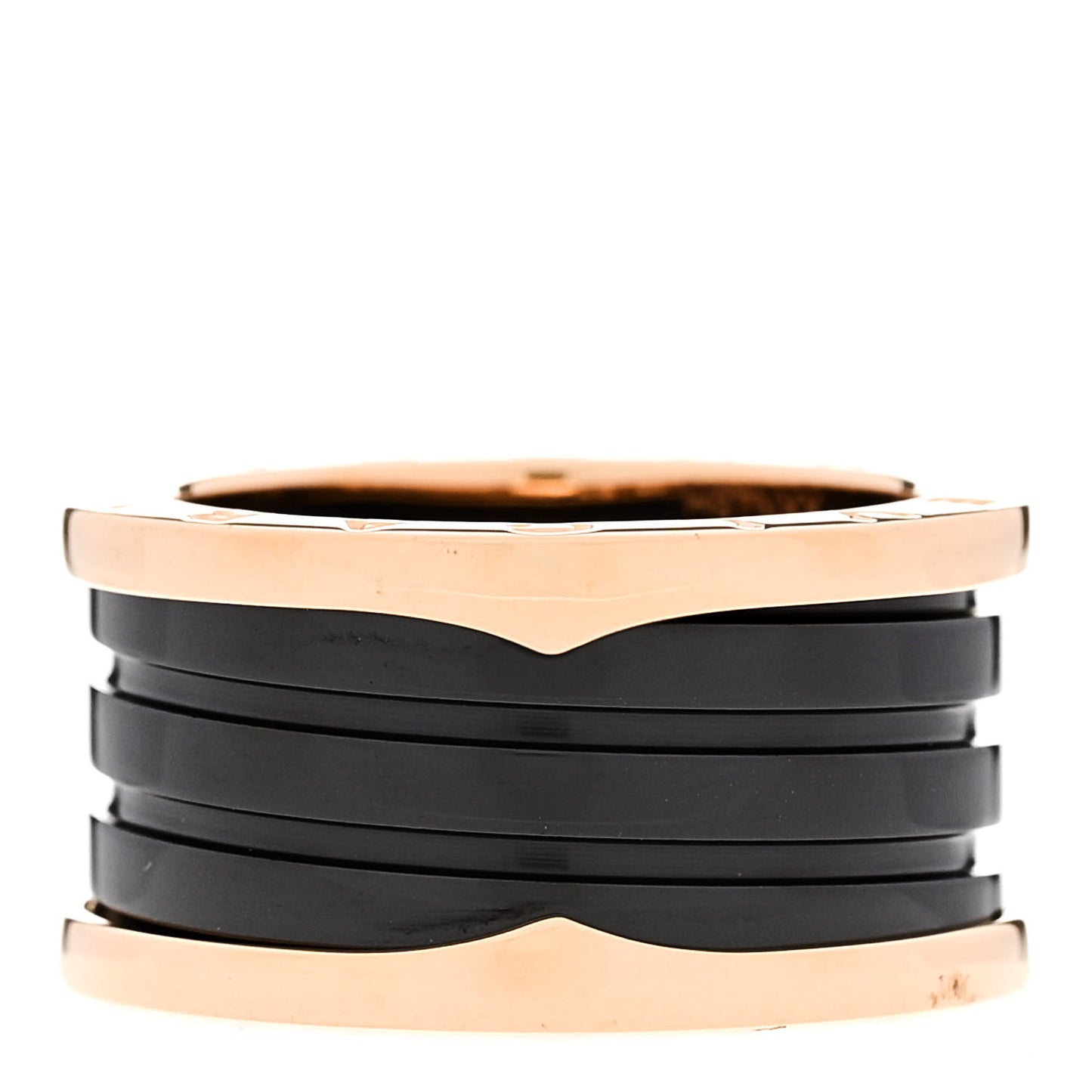 18K Rose Gold Black Ceramic B.Zero1 Four-Band Ring 57 8