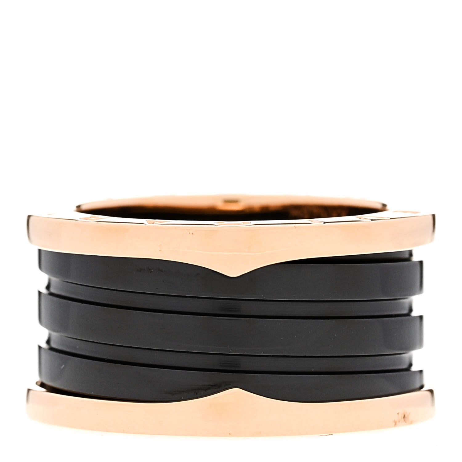 Bulgari 18K Rose Gold Black Ceramic B.Zero1 Four-Band Ring 57 8 3 of 8