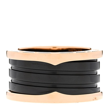 Bulgari 18K Rose Gold Black Ceramic B.Zero1 Four-Band Ring 57 8 3 of 8