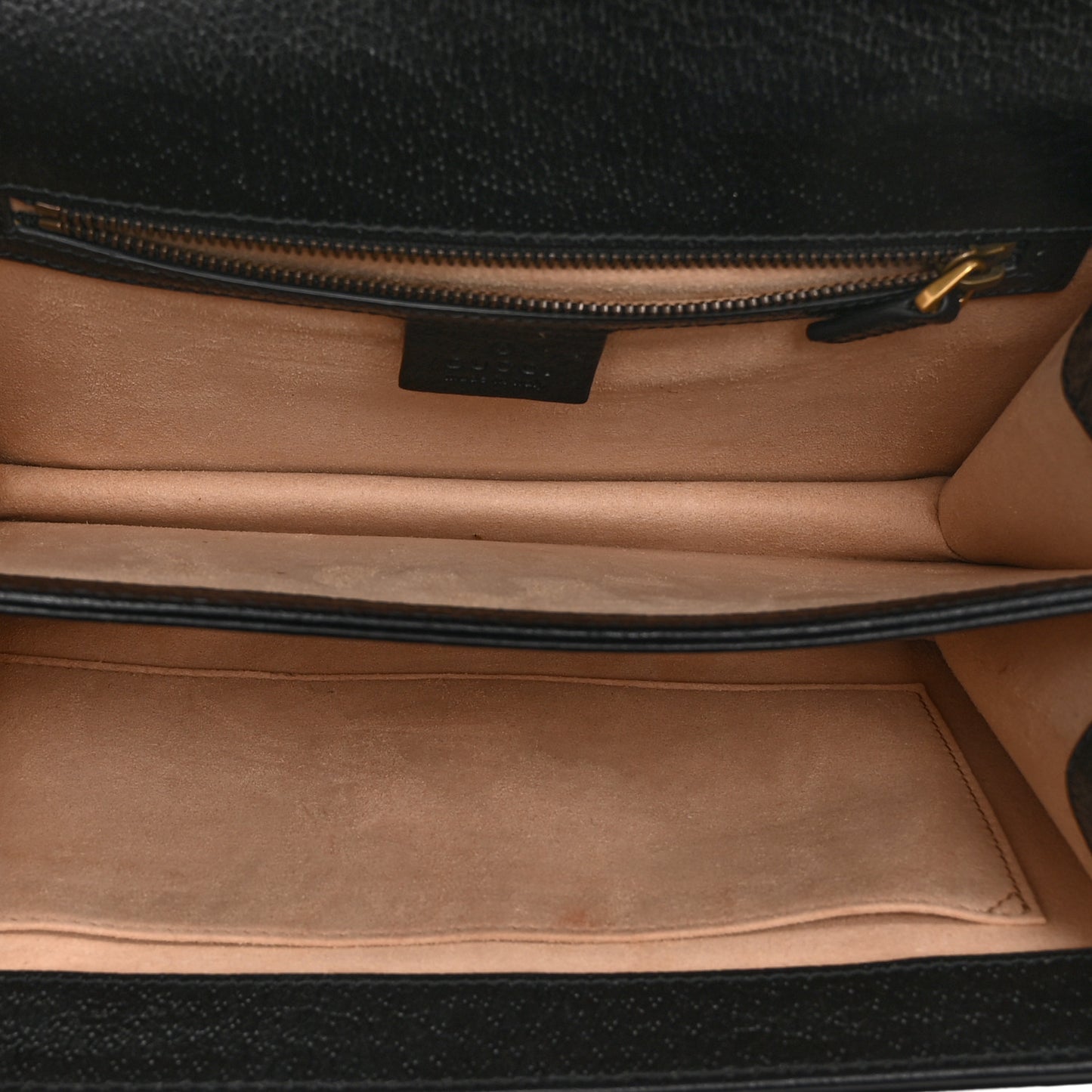 Textured Dollar Calfskin Web Small Ophidia Padlock Top Handle Bag Black