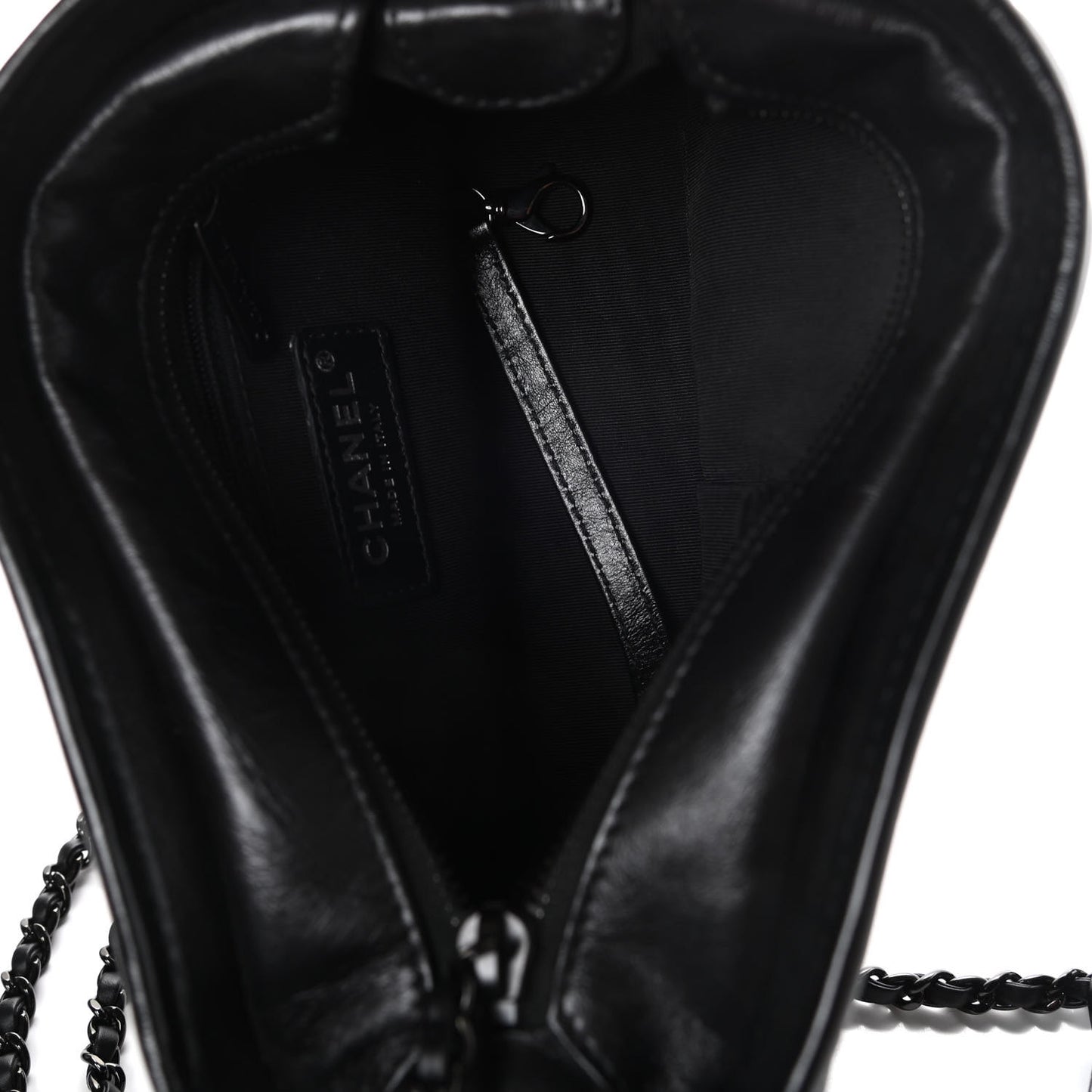 Aged Calfskin Chevron Quilted Small Gabrielle Hobo So Black