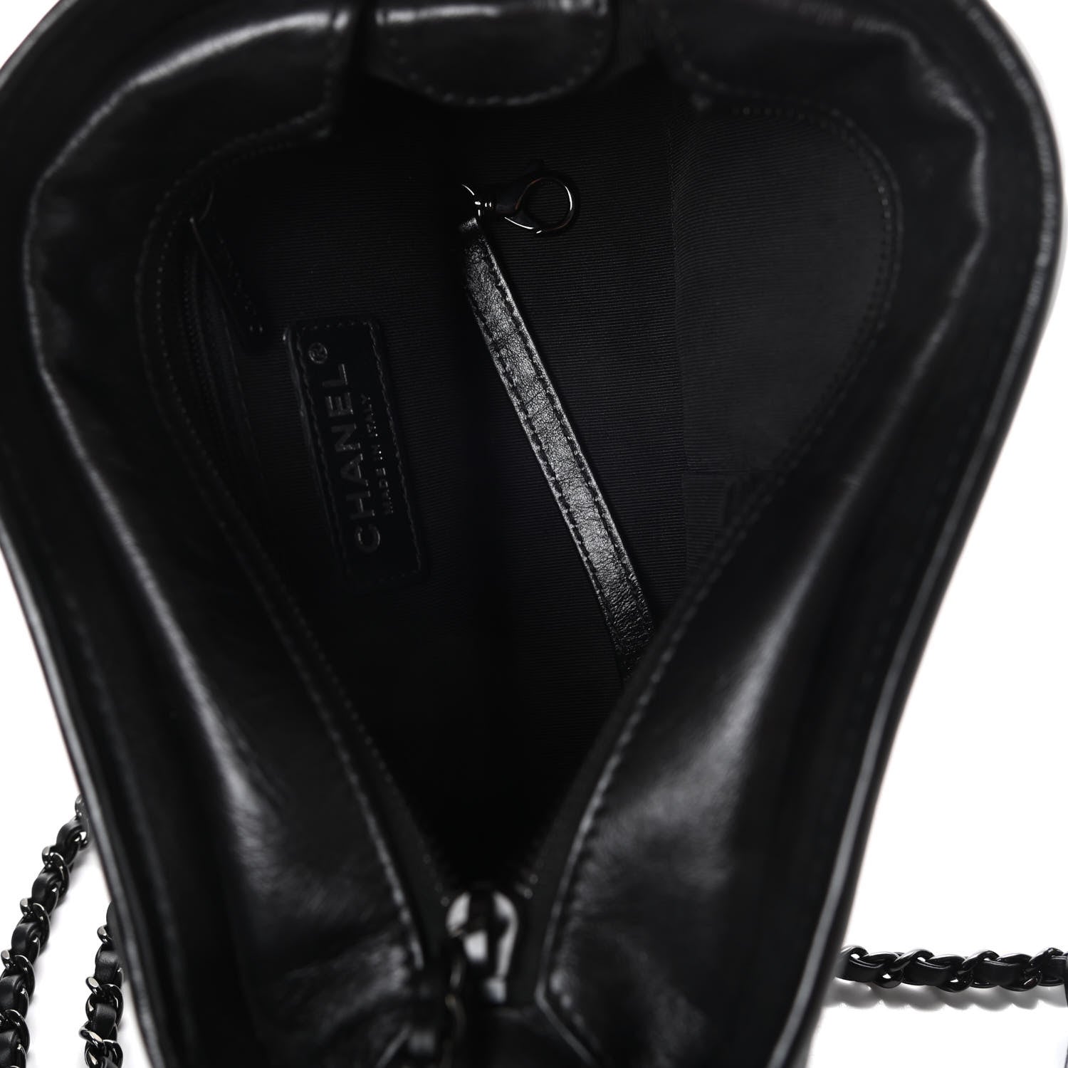 Chanel Aged Calfskin Chevron Quilted Small Gabrielle Hobo So Black 3 of 5