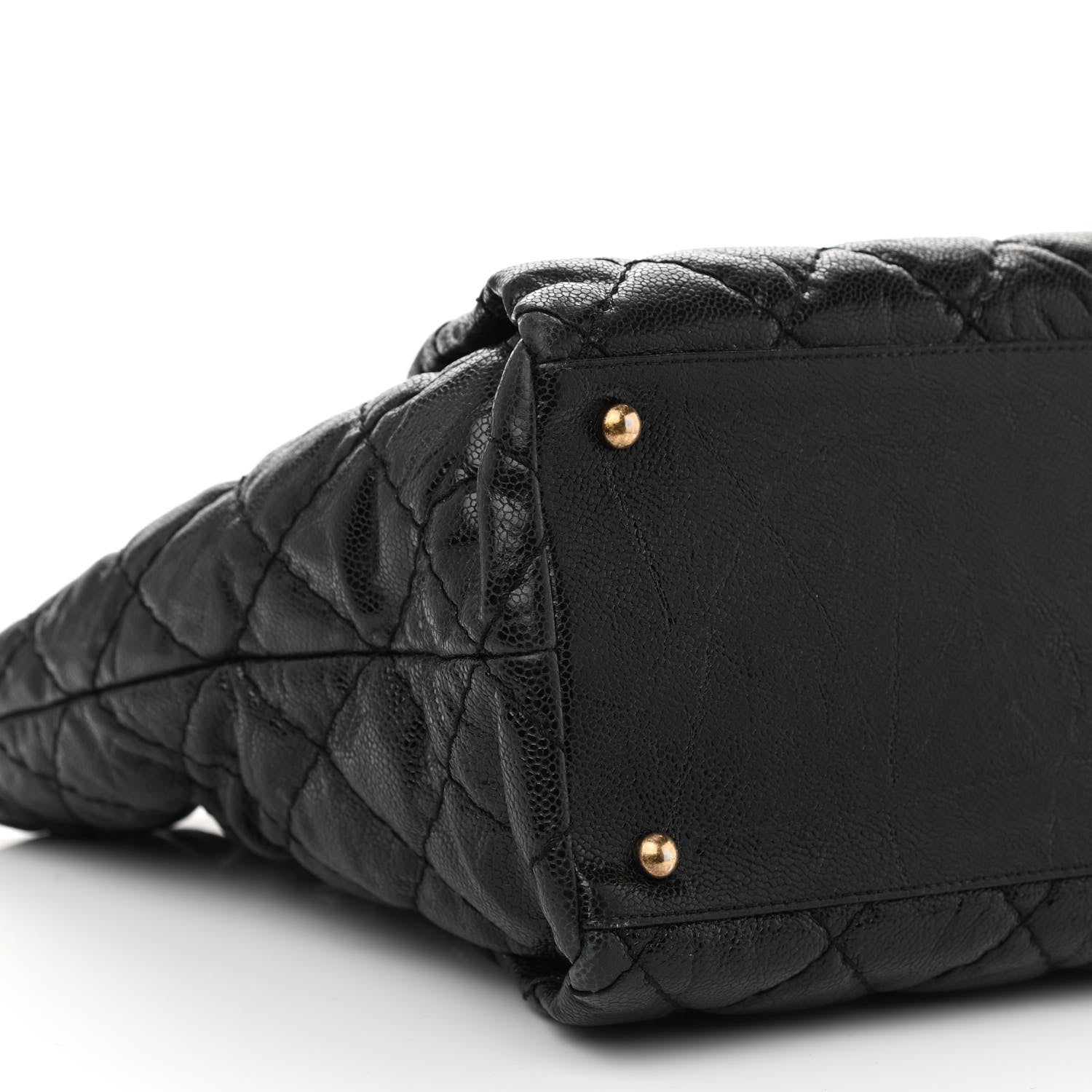 Chanel Glazed Caviar Coco Pleats Tote Black 8 of 12