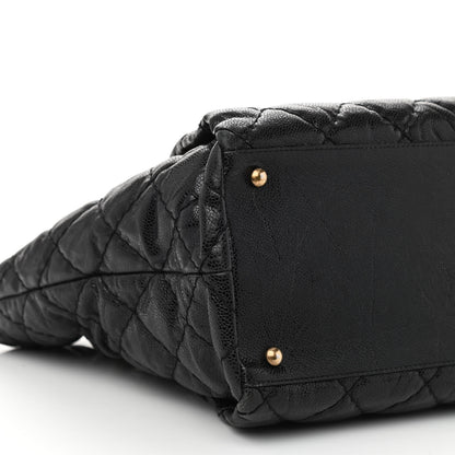 Chanel Glazed Caviar Coco Pleats Tote Black 8 of 12