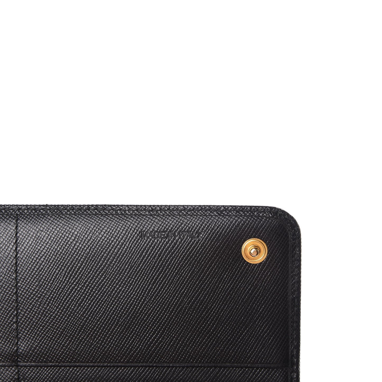 Saffiano Metal Continental Flap Wallet Black
