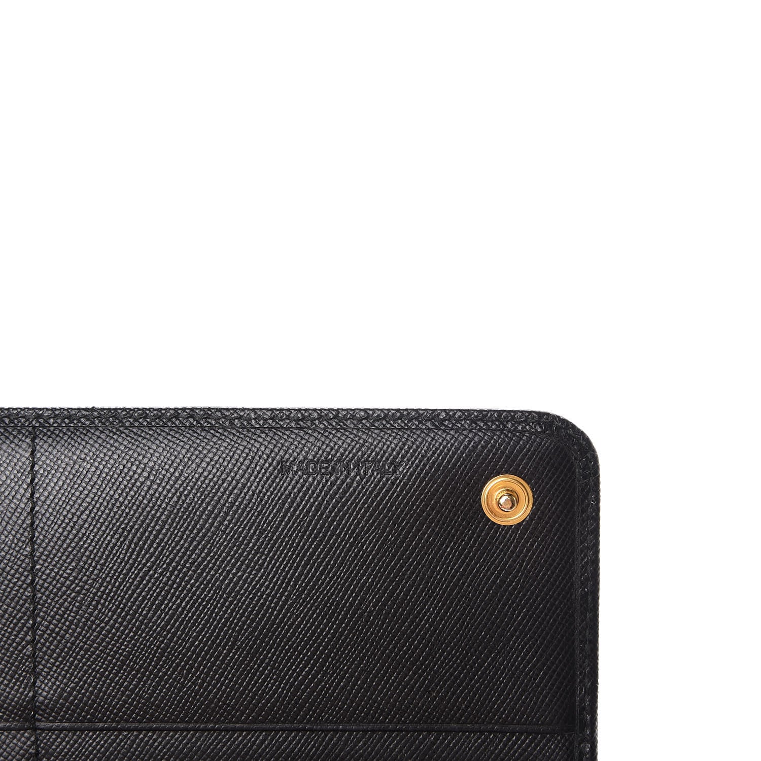 Prada Saffiano Metal Continental Flap Wallet Black 8 of 10