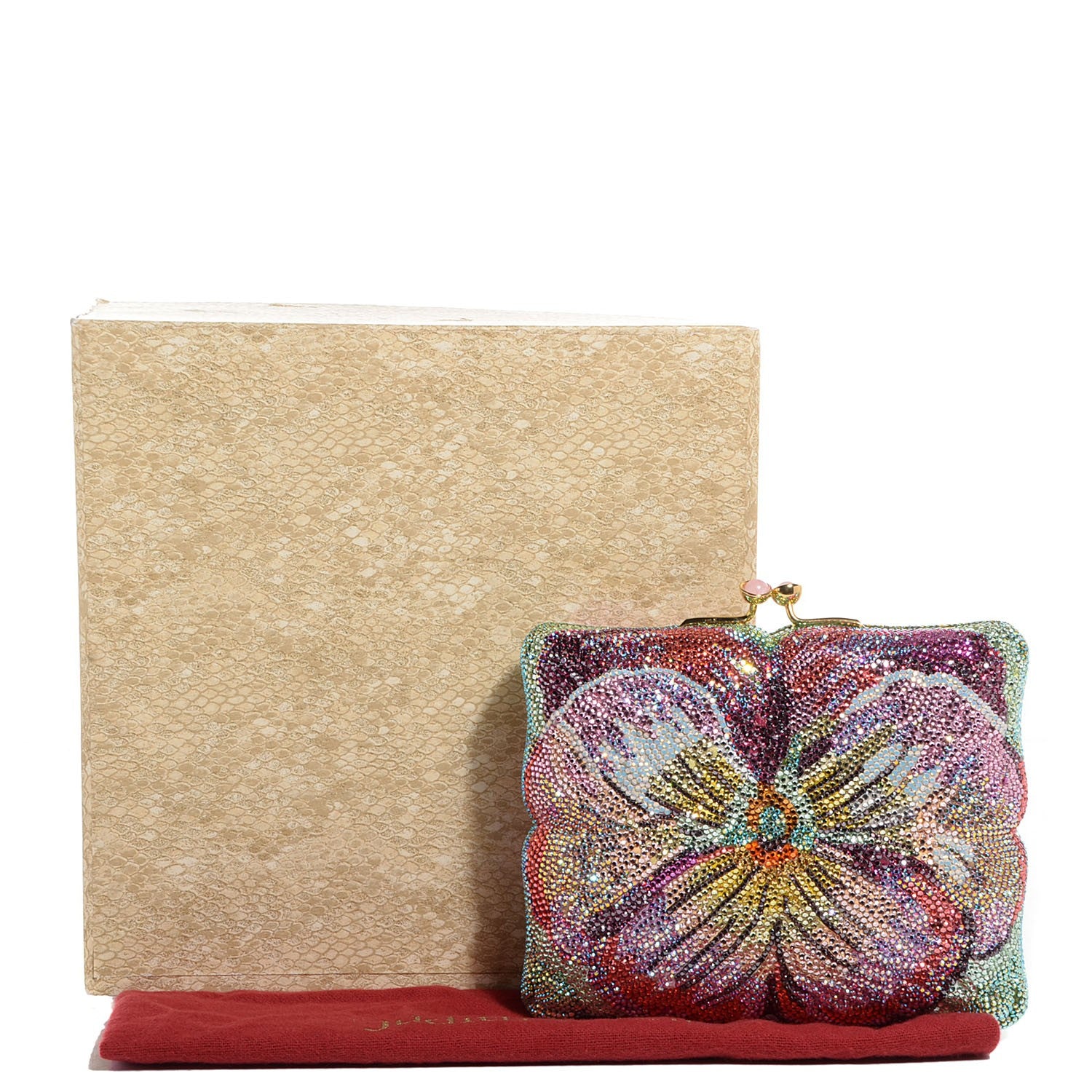 Judith Leiber Swarovski Crystal Flower Minaudiere Clutch 7 of 7
