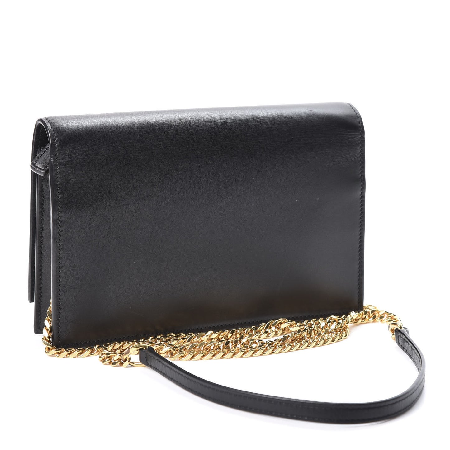 Smooth Calfskin Classic Monogram Kate Tassel Chain Wallet Dark Leaf