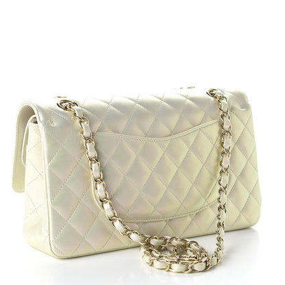 Chanel Iridescent Lambskin Quilted Medium Double Flap Ivory 3 of 12