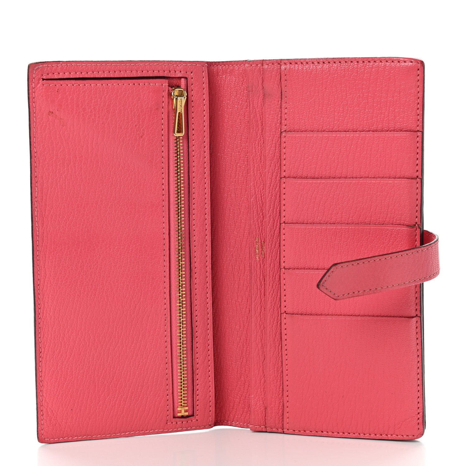 Hermes Chevre Mysore Bearn Gusset Wallet Rose Azalee 5 of 12