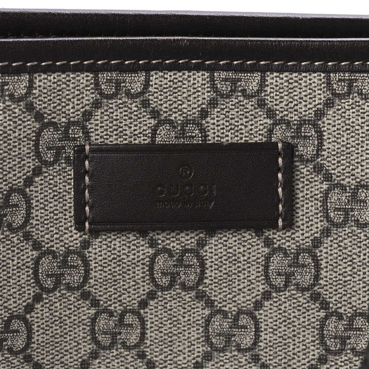 GG Supreme Monogram Medium Zippered Shopping Tote Dark Brown