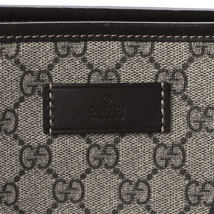 Gucci GG Supreme Monogram Medium Zippered Shopping Tote Dark Brown 8 of 10