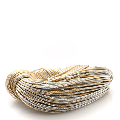 Bottega Veneta Tubular Laminated Lambskin Mini Jodie Gold Silver 4 of 10