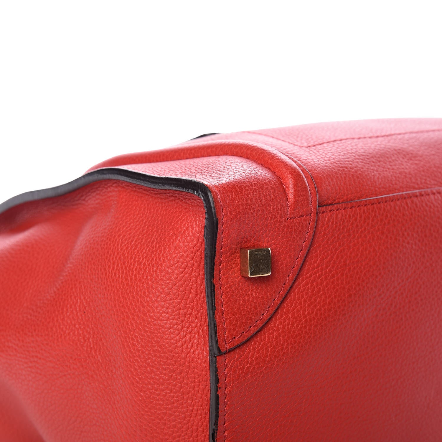 Celine Pebbled Calfskin Mini Luggage Red 9 of 17