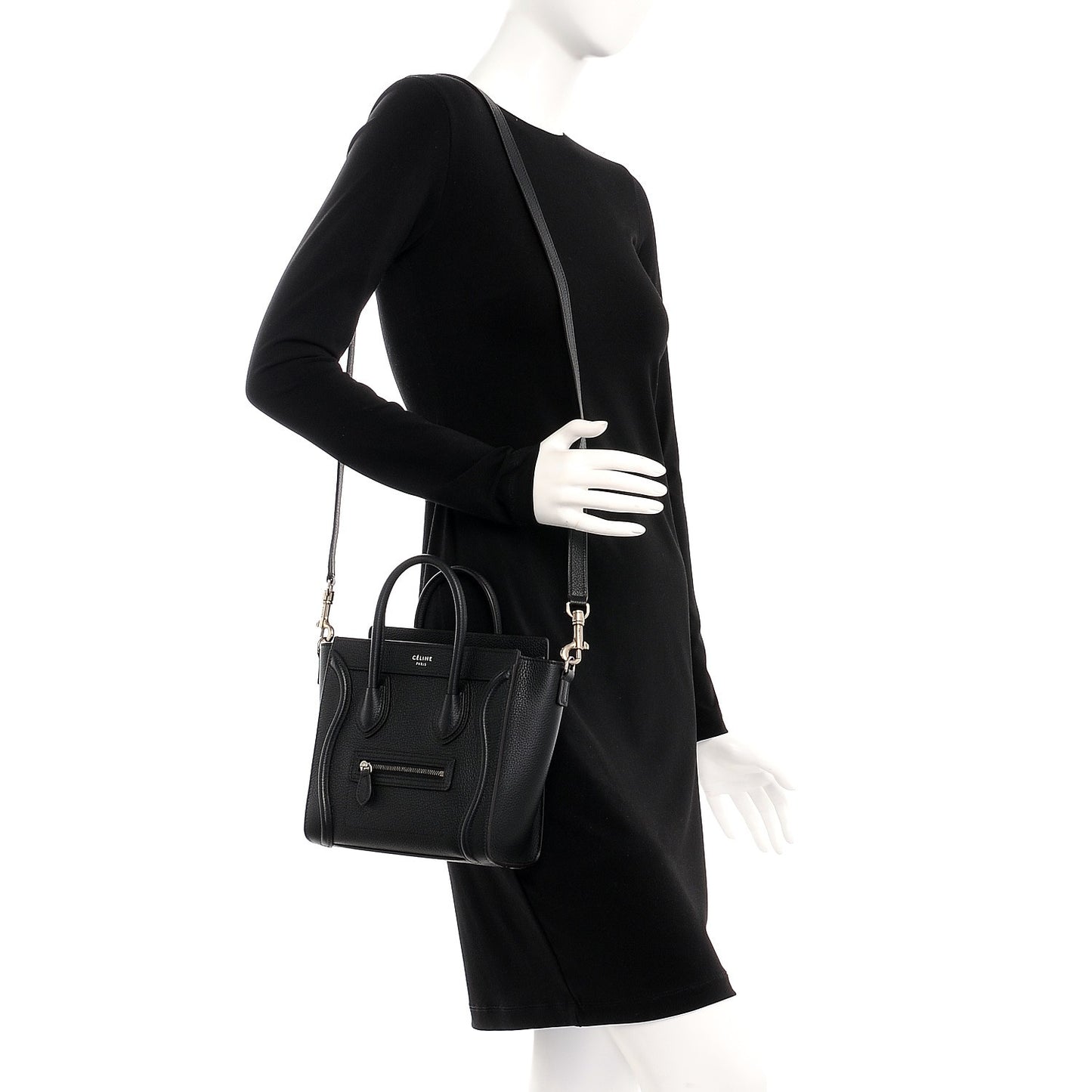 Drummed Calfskin Nano Luggage Black