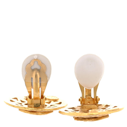 Chanel Metal CC Clip On Earrings Gold 3 of 5
