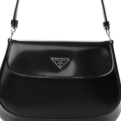 Prada Spazzolato Cleo Flap Shoulder Bag Black 7 of 9