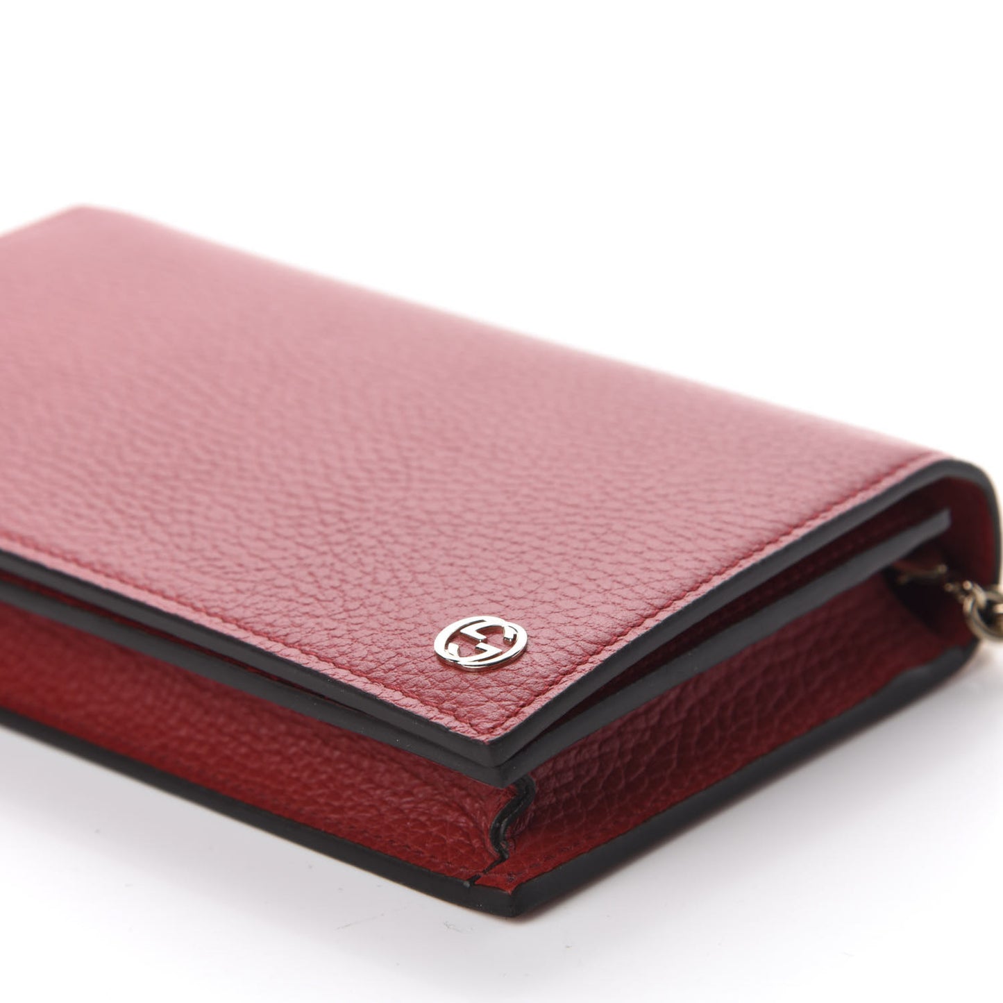 Dollar Calfskin Medium Betty Chain Wallet Tabasco