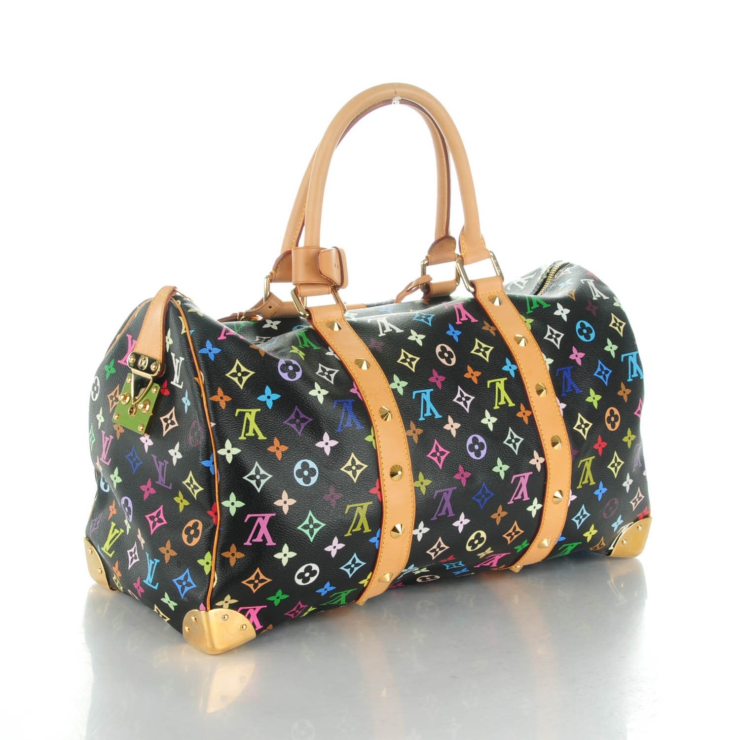 Louis Vuitton Monogram Multicolor Keepall 45 Black 3 of 8