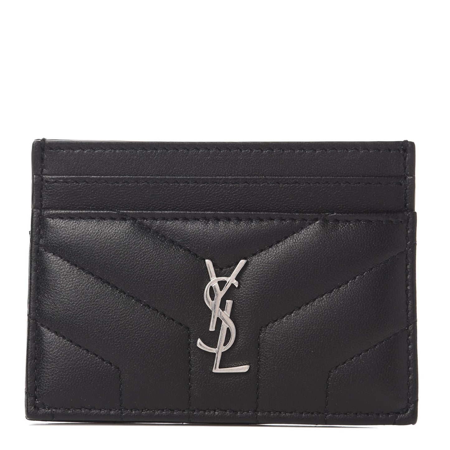 Nappa Y Quilted Monogram LouLou Credit Card Case Black