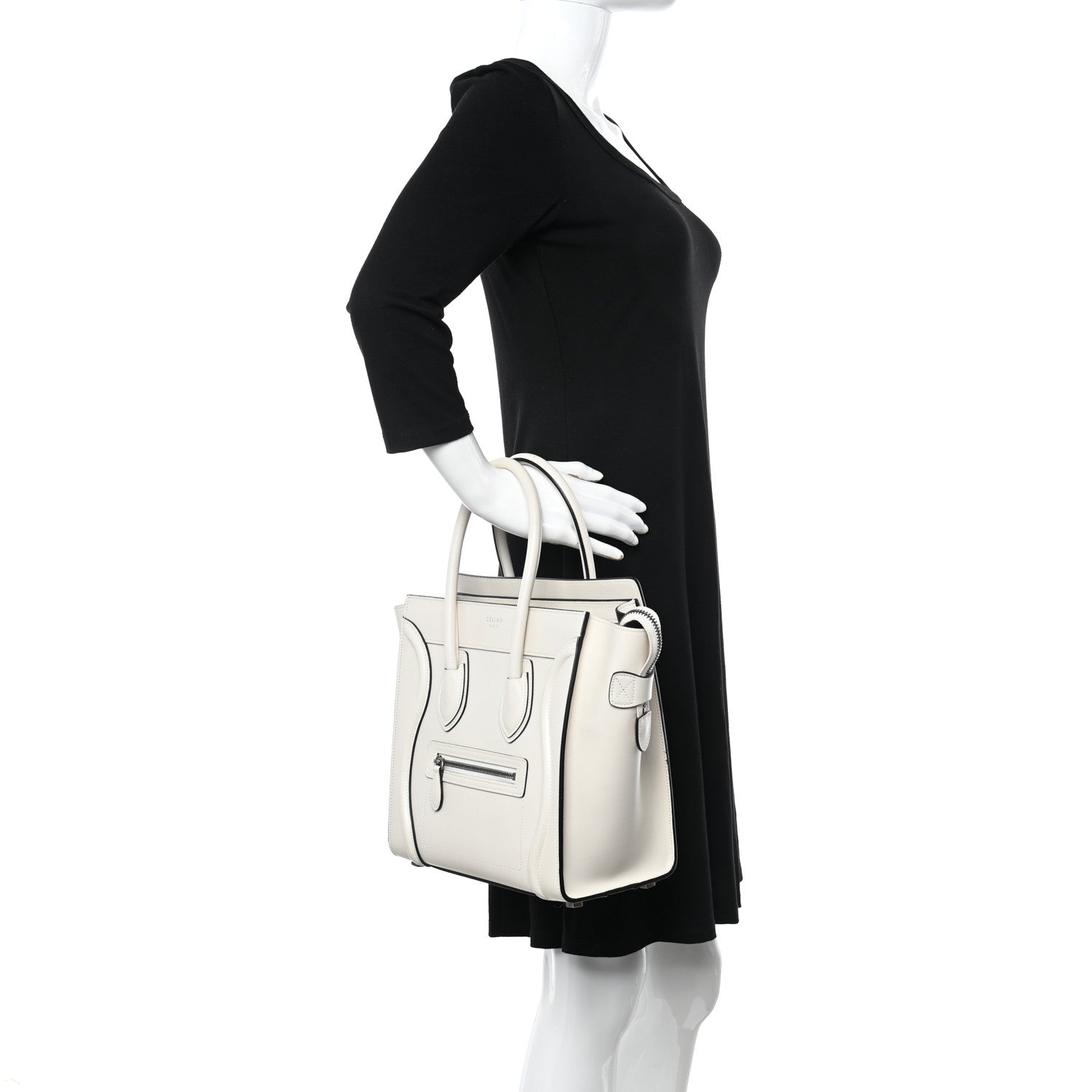 Celine Smooth Calfskin Micro Luggage White 3 of 11