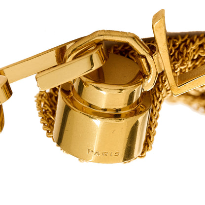 Saint Laurent Calfskin Monogram Chain Tassel Belt M Black 3 of 5