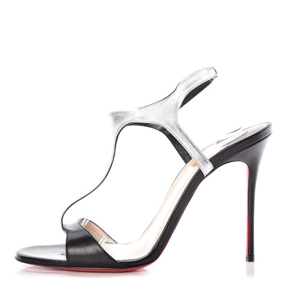 Christian Louboutin Kid Morphetina 100 T-Strap Sandals 39.5 Black 1 of 10