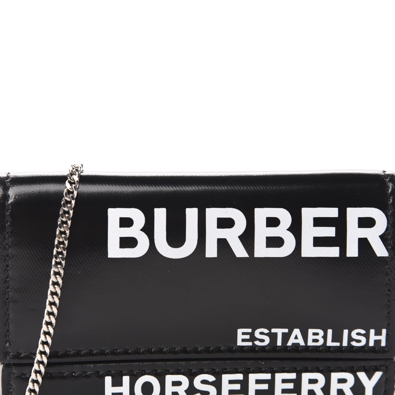 Burberry Coated Canvas Horseferry Print Mini Jody Chain Card Case Black 10 of 10