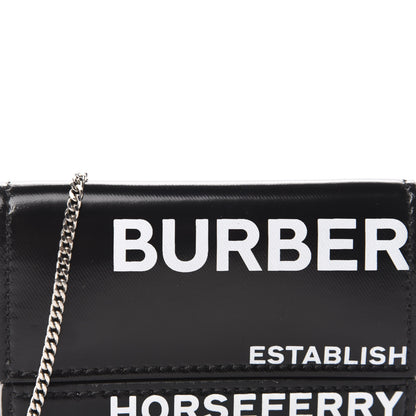 Burberry Coated Canvas Horseferry Print Mini Jody Chain Card Case Black 10 of 10