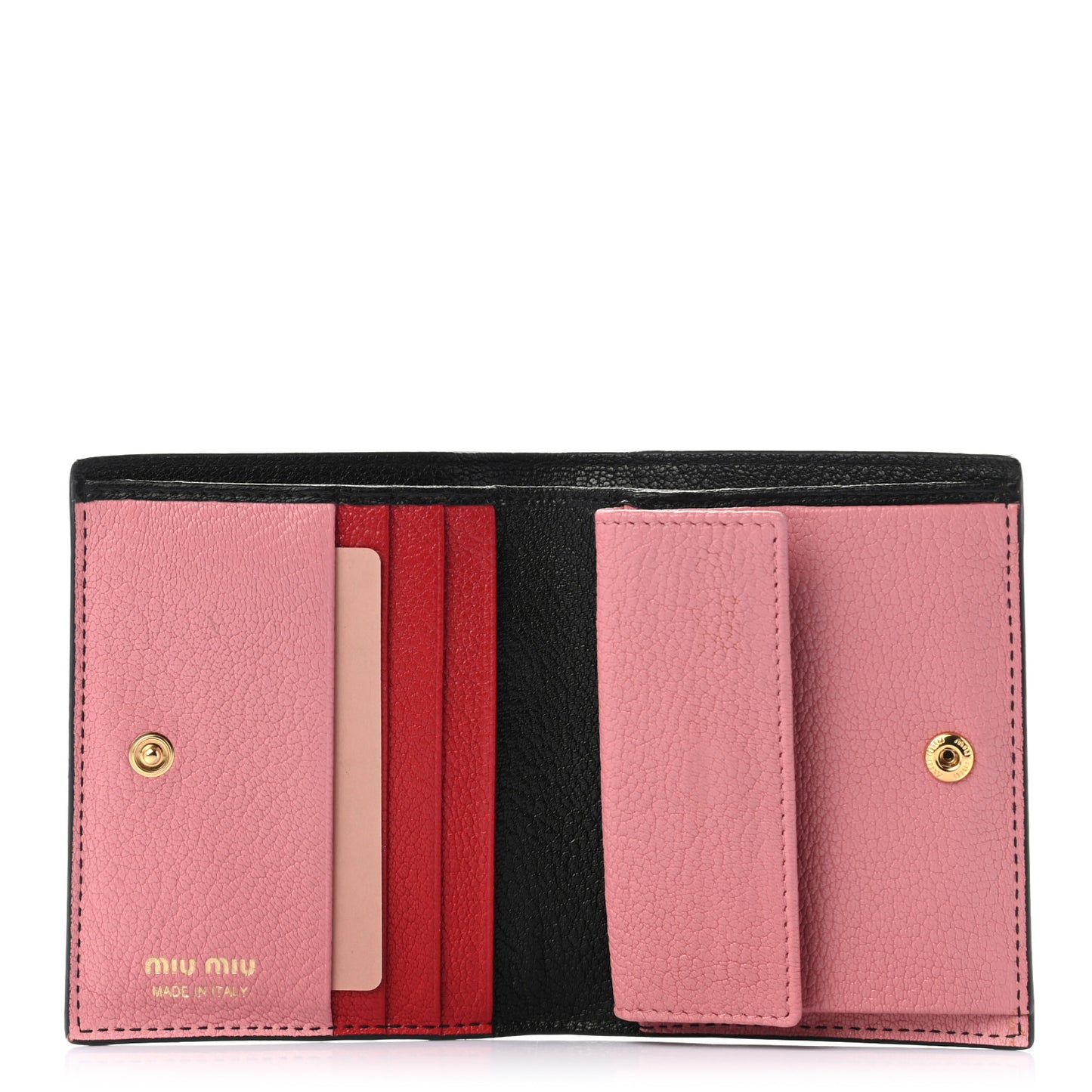 Goatskin Madras Small Wallet Black Rosa