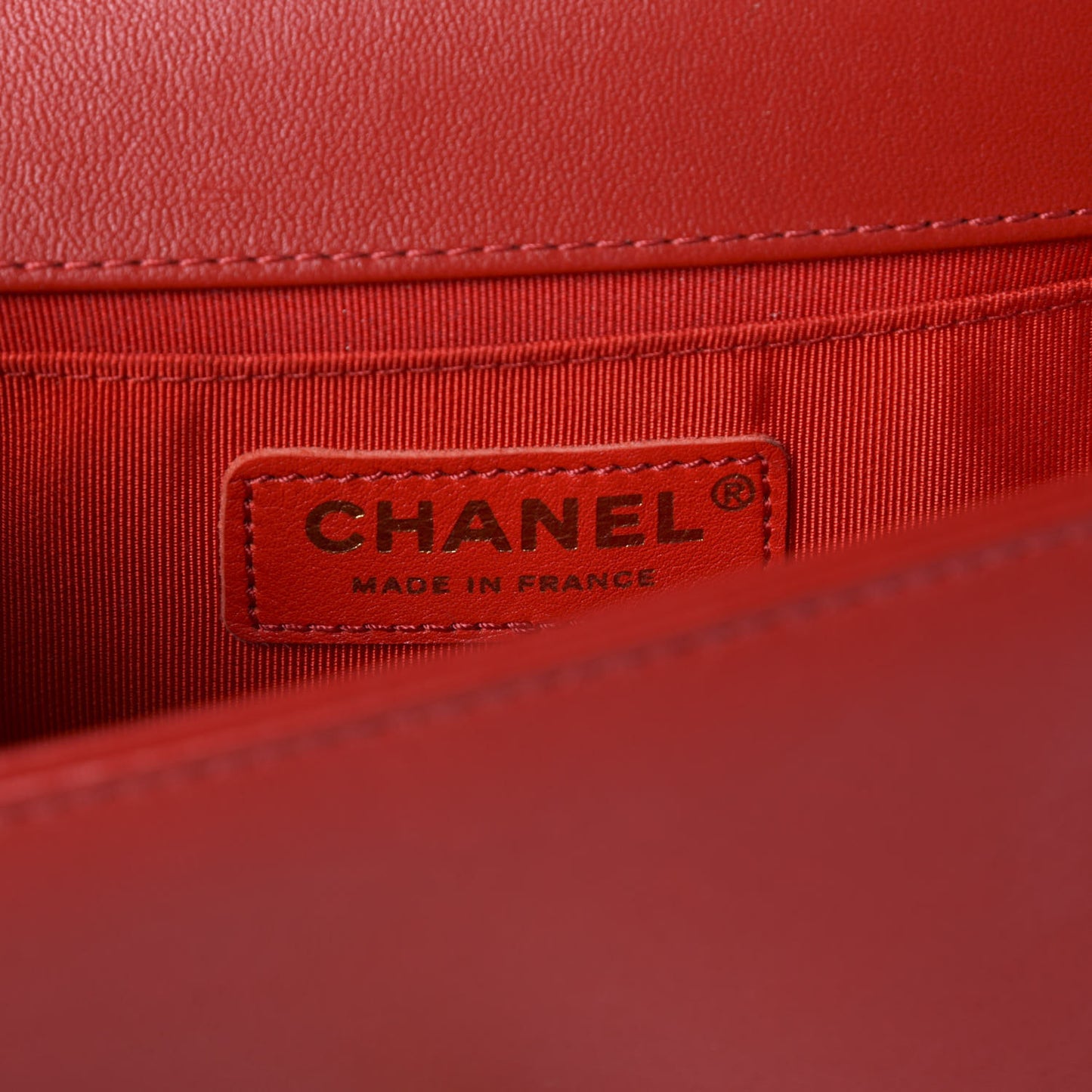 Lambskin Quilted Small Boy Flap Red