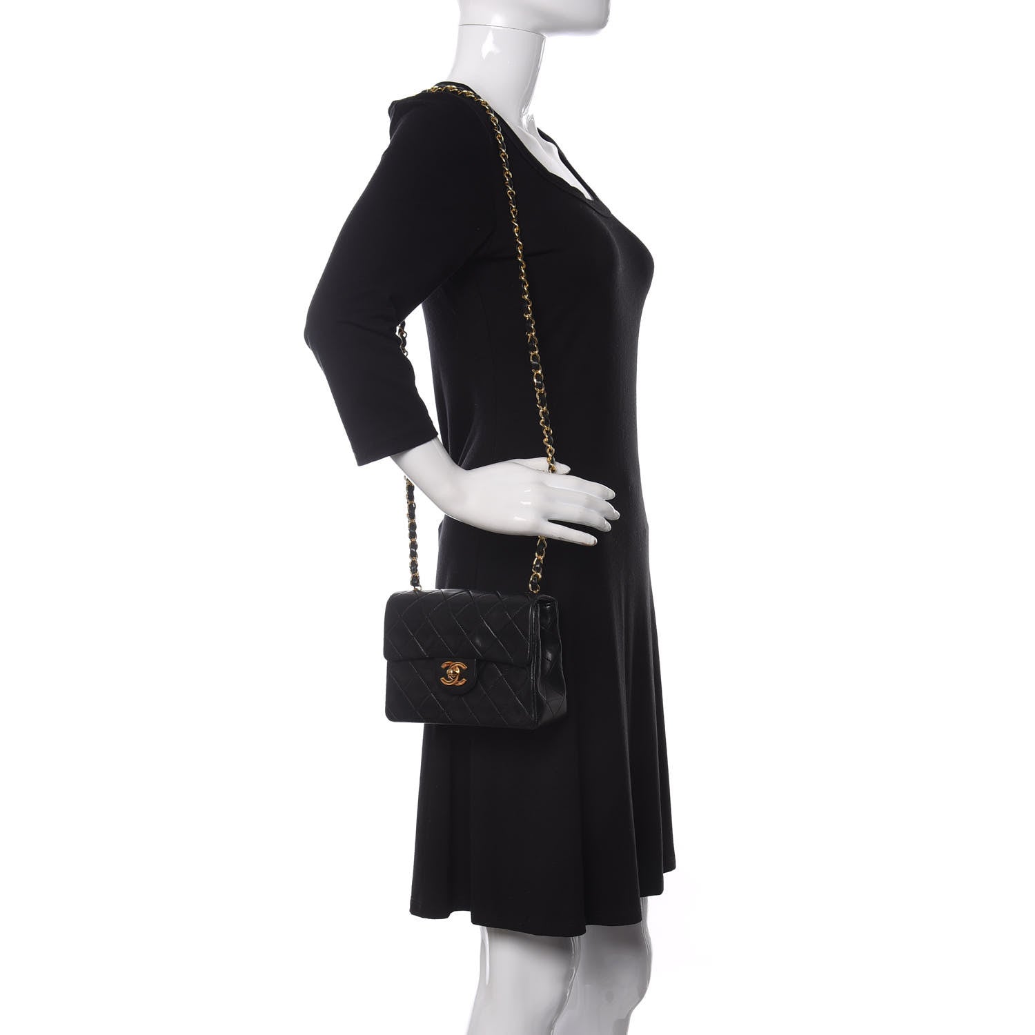 Chanel Lambskin Quilted Mini Square Flap Black 2 of 12