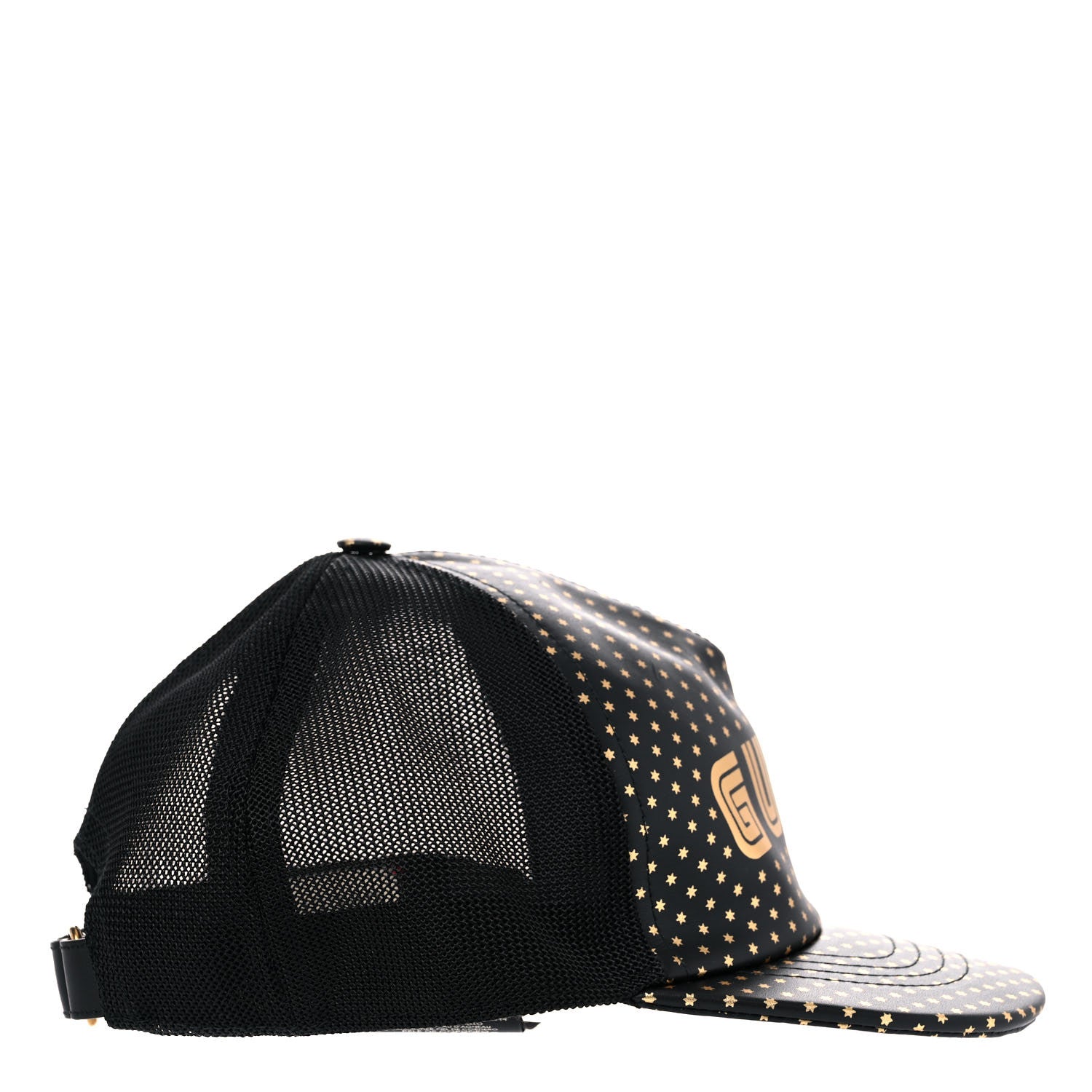 Gucci X SEGA Calfskin GUCCY Stars Baseball Hat L Black Gold 5 of 8
