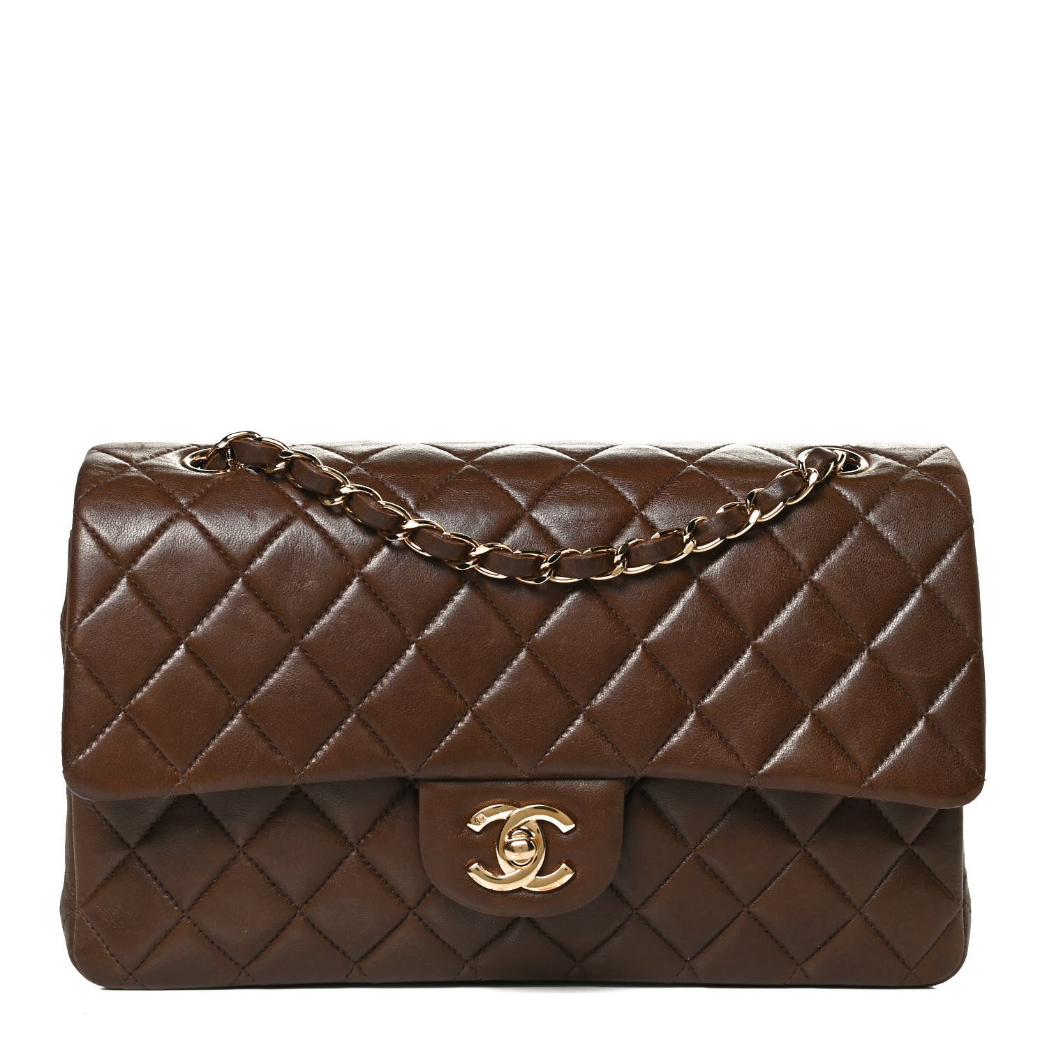 Chanel Lambskin Quilted Medium Double Flap Brown 1 of 13