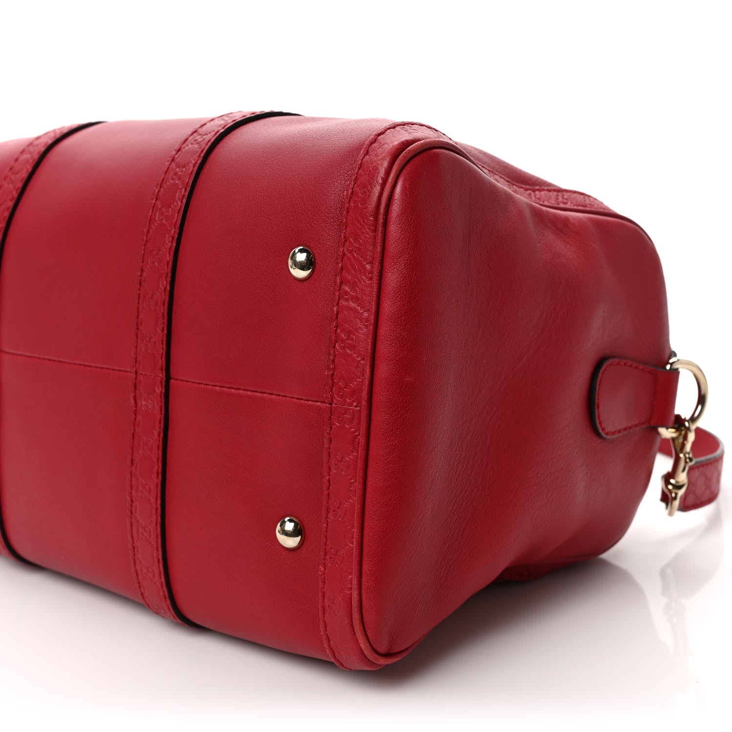 Gucci Calfskin Microguccissima Trim Medium Boston Raspberry Red 10 of 10
