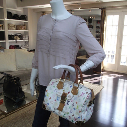 Louis Vuitton Monogram Multicolor Speedy 30 White 2 of 10