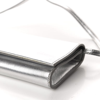 Saint Laurent Nappa Silk Fetiche Clutch Argento 7 of 11
