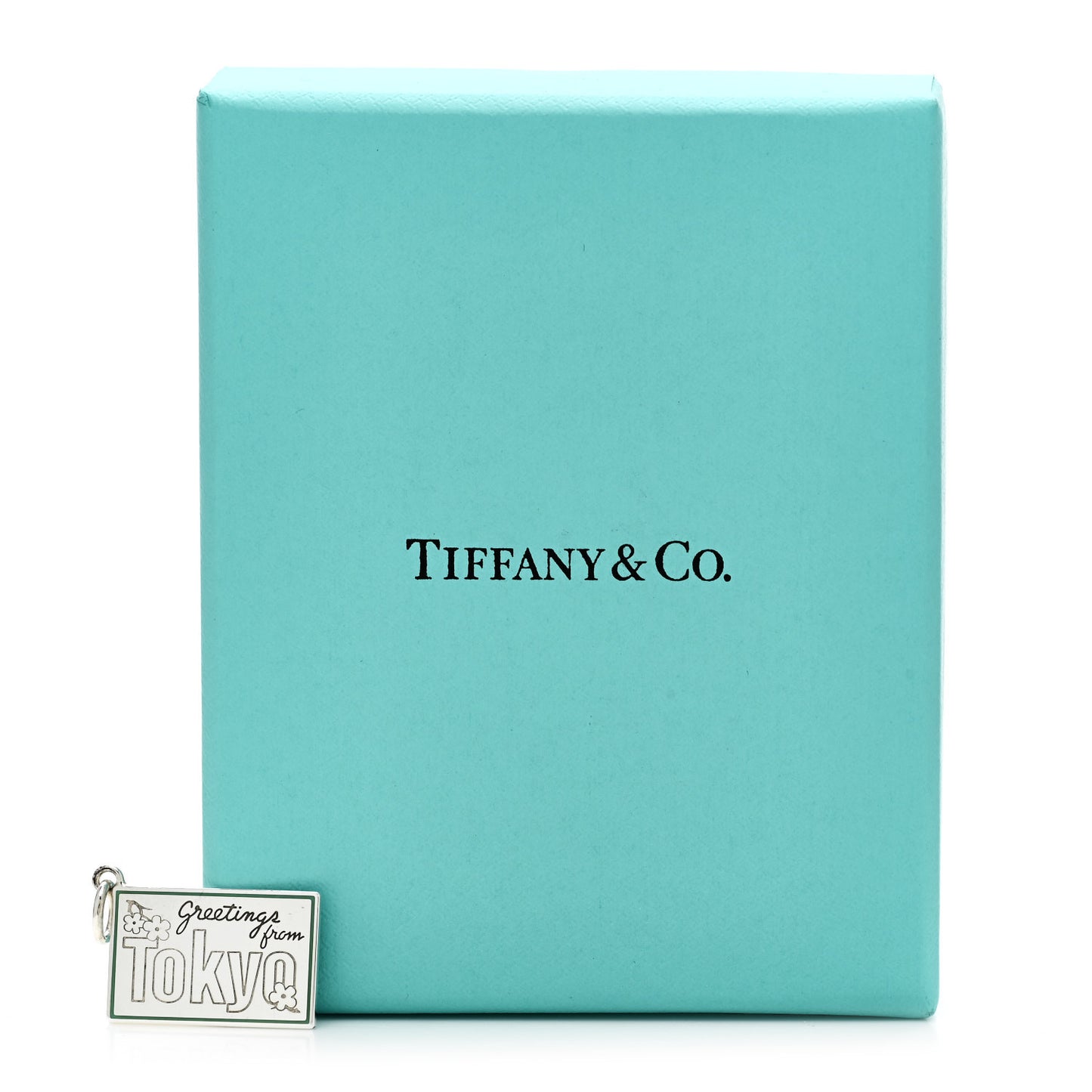 Sterling Silver Enamel Tokyo Postcard Charm Blue