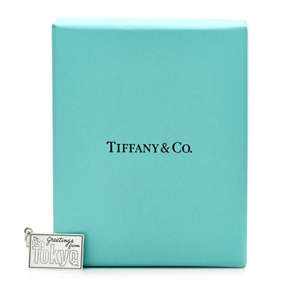 Tiffany Sterling Silver Enamel Tokyo Postcard Charm Blue 5 of 5