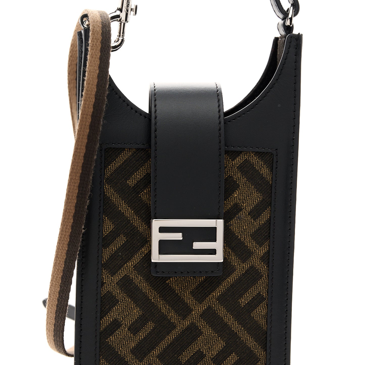 Fabric Jacquard Vitello King FF 1974 Baguette Phone Case Tobacco Moro
