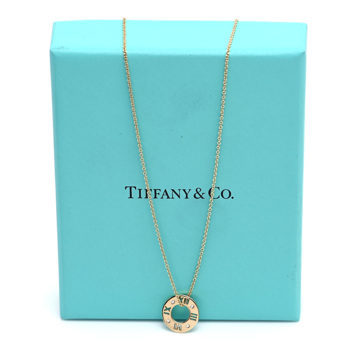 Tiffany 18K Yellow Gold Diamond Atlas Pierced Pendant Necklace 7 of 7