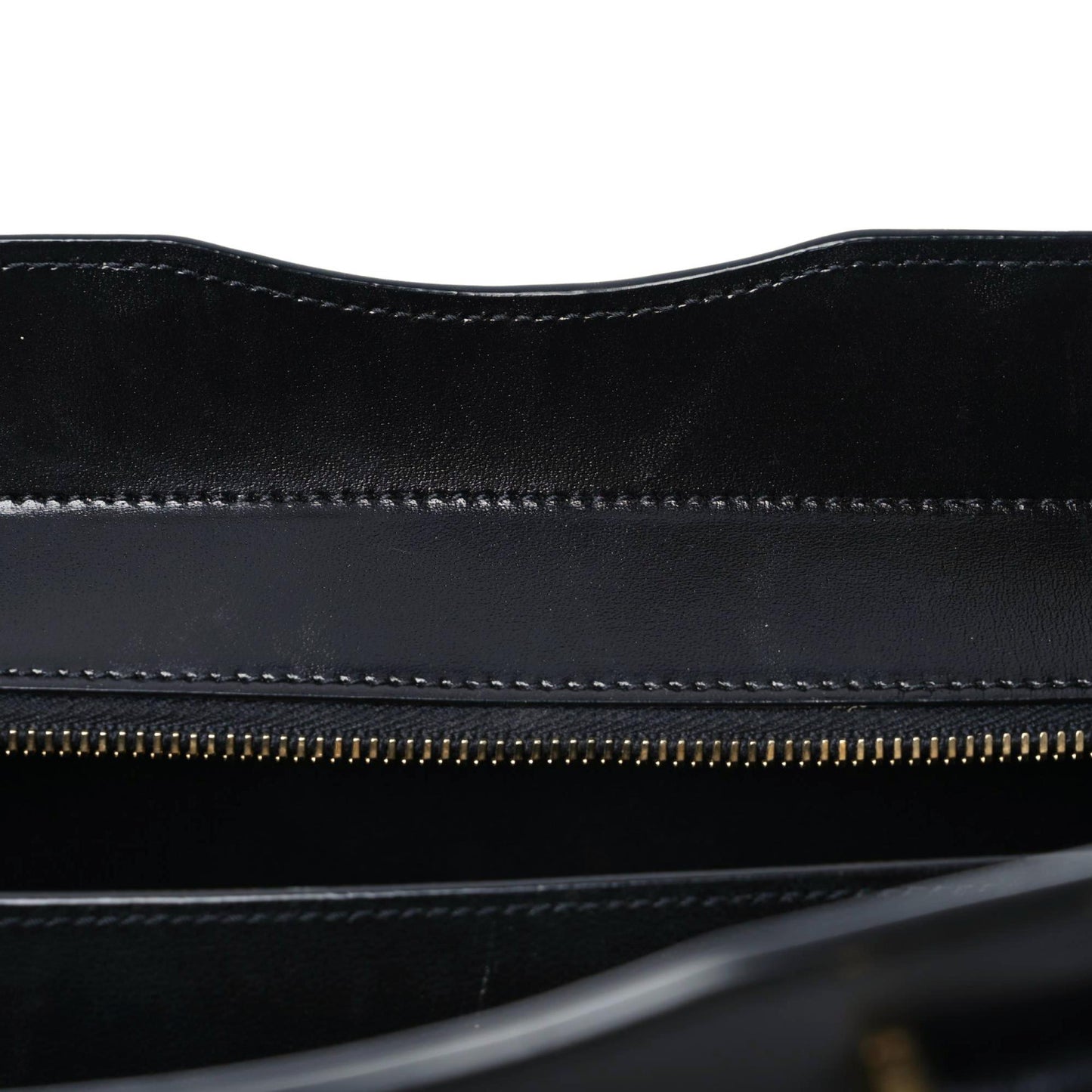 Shiny Calfskin Large Uptown Tote Black