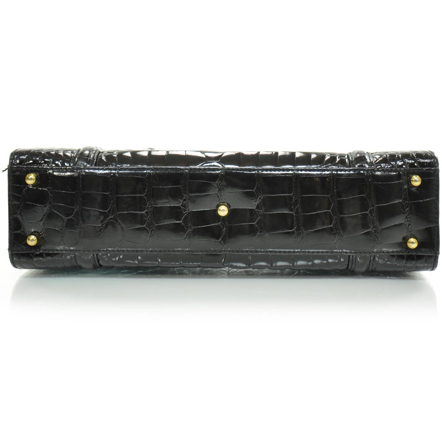 Crocodile Frame Bag Black