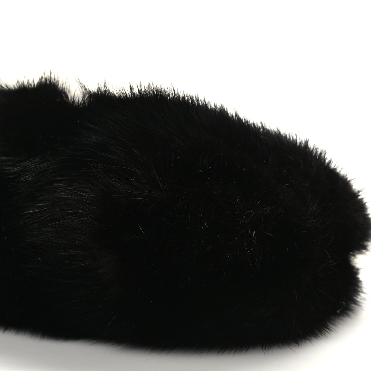 Mink Fur Crystal Clutch Black Bianco