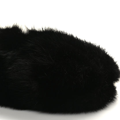 Prada Mink Fur Crystal Clutch Black Bianco 7 of 7
