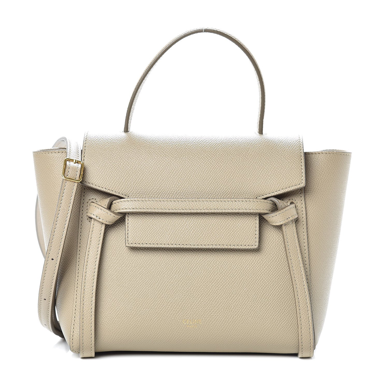 Grained Calfskin Nano Belt Bag Light Taupe