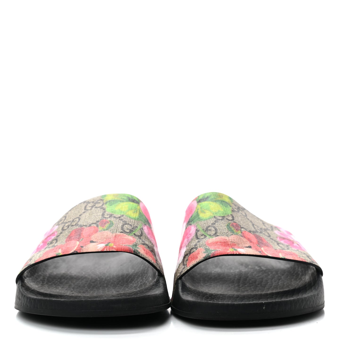 GG Supreme Monogram Blooms Slide Sandals 36 Beige Multicolor
