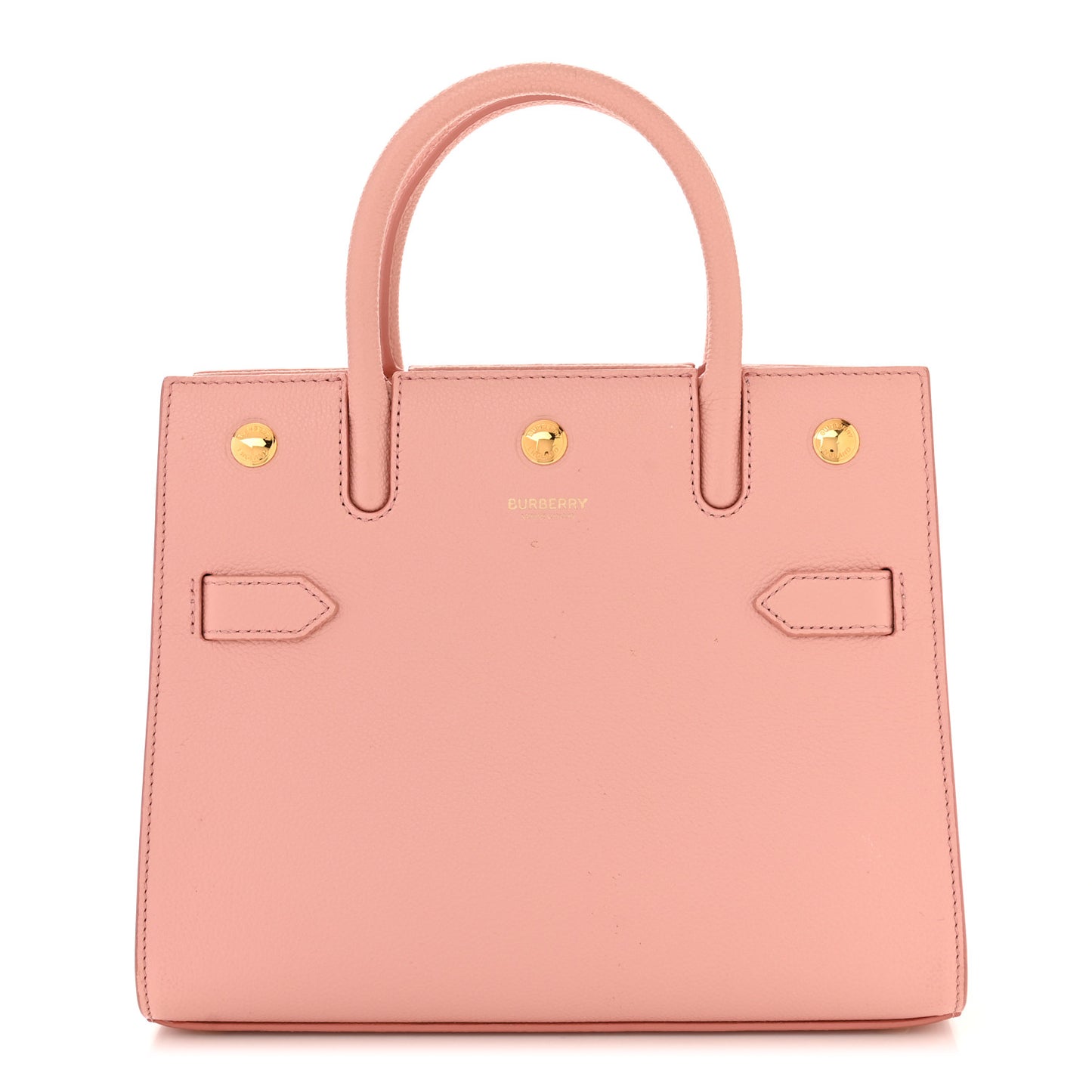 Grainy Calfskin Mini Two Handle Title Bag Blush Pink