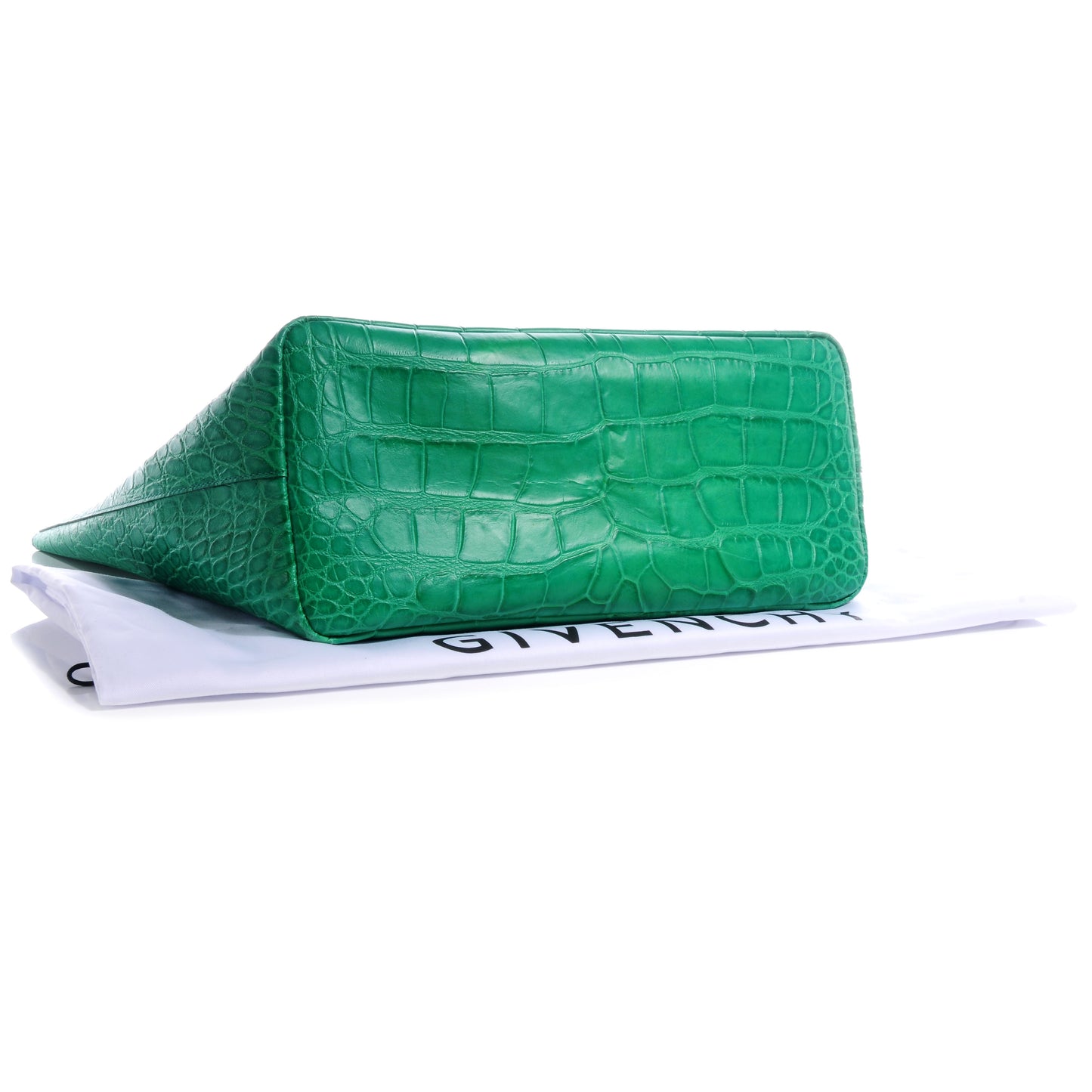 Calfskin Crocodile Embossed Large Antigona Tote Emerald